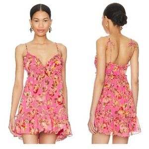 MAJORELLE Paloma Mini Dress- Pink Sangria Sunset